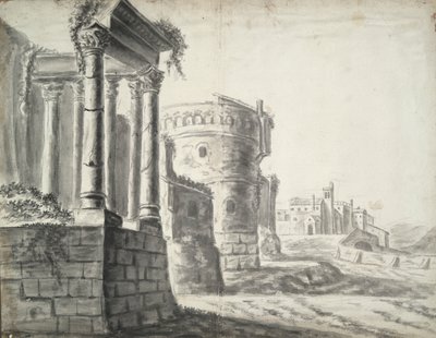 Klassieke ruïnes en andere gebouwen door Unknown