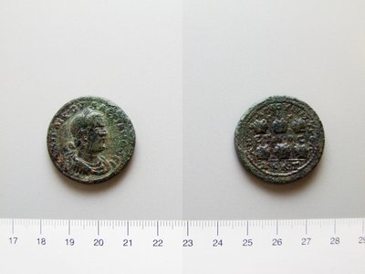 Munt van Valerianus, keizer van Rome; Gallienus, keizer van Rome uit Anazarbus door Unknown