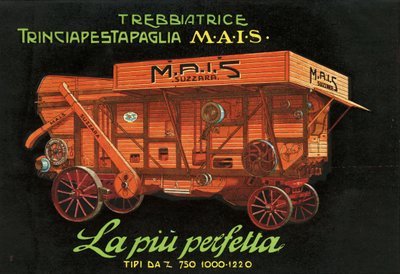 Landbouwmachines. Suzzara, 1925 door Unknown