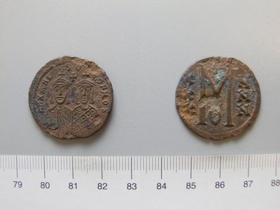 Follis (40 Nummi) van Michael II; Theophilus I van Onbekend door Unknown