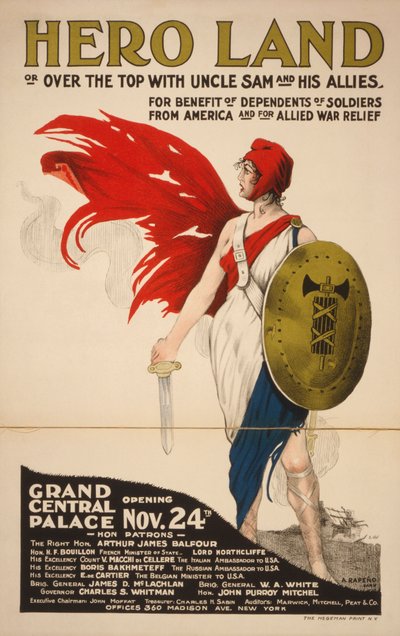 Franse Hero Land Poster door Unknown