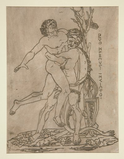 Hercules & Antaeus door Unknown
