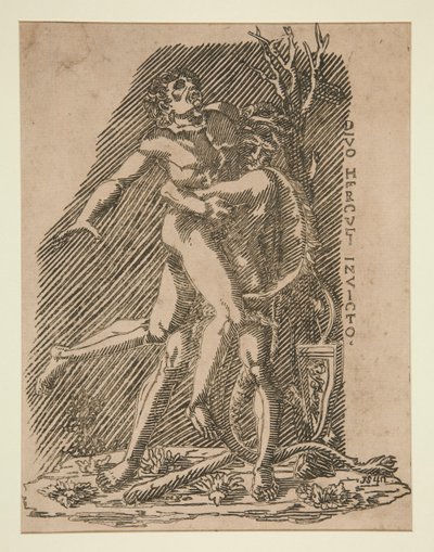 Hercules & Antaeus door Unknown