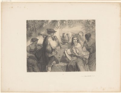 Italiaanse muzikanten bij een doodskist door Unknown