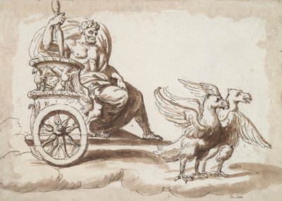 Jupiter in een wagen getrokken door adelaars door Unknown