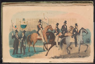 Kostumen en vaandels van de erewachten van Alkmaar, Monnickendam, Hoorn, Purmerend, Edam en Grootebroek, 1840-1842 door Unknown