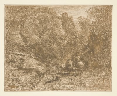 De ruiter in het bos en de voetganger door Unknown