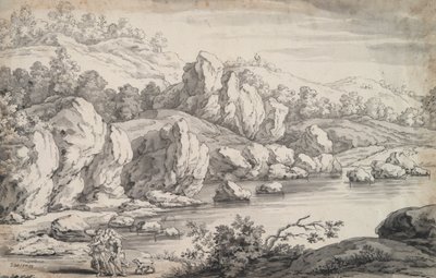 Landschap met Tobit en engel door Unknown