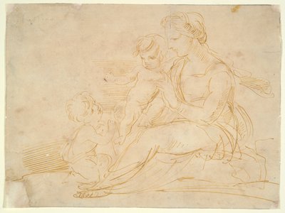 Madonna en kind met Sint Jan door Unknown