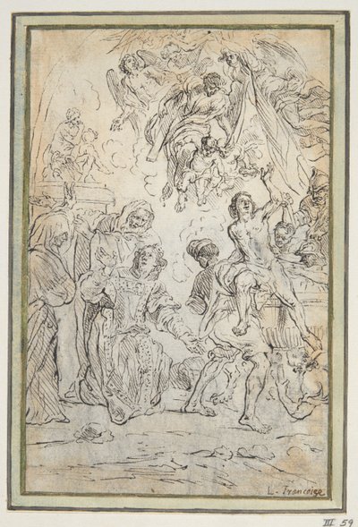 Martelaarschap van St. Johannes de Doper en St. Laurentius door Unknown