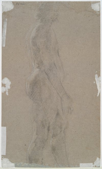 Naakte man (recto); Mannelijke figuur in profiel (verso) door Unknown