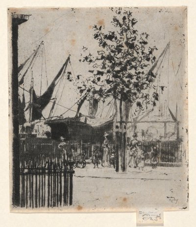 Park bij de haven door Unknown