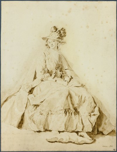 Portret van een jonge dame door Unknown