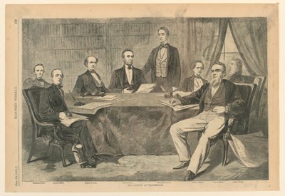 President Lincoln en Zijn Kabinetsleden in Washington, D.C., uit Harper