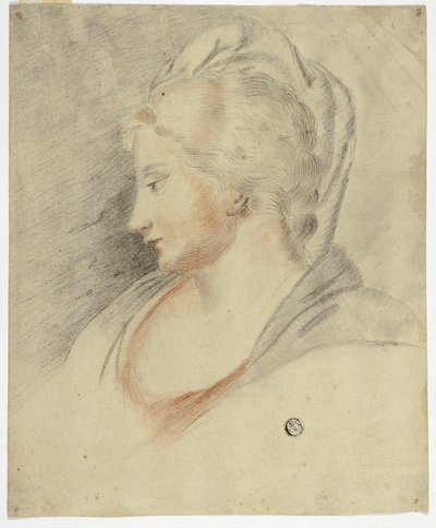 Profiel Portret van een vrouw door Unknown