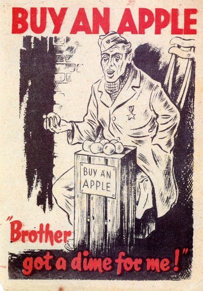Propaganda. Koop een appel. Broer heeft een dubbeltje voor mij! 1940 door Unknown