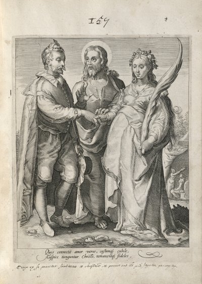 Quos connectit amor verus (Allegorie van het Trouwe Huwelijk) door Unknown