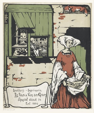 Reclame voor drukkerij De Vos & Van der Groen te Antwerpen door Unknown
