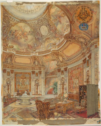 Weergave van de Grote Ere-Galerij, Palazzo Paz, Buenos Aires, Argentinië door Unknown