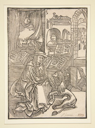 Sint Hiëronymus haalt de doorn uit de leeuw door Unknown