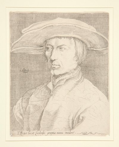 Zelfportret van de kunstenaar, 1525 [Portret van een man, zogenaamd Lucas van Leyden, zelfportret] door Unknown