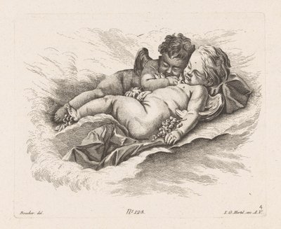 Slapende putti door Unknown