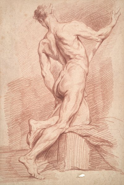Studie van naakte man door Unknown