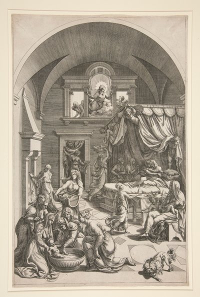 De geboorte van Johannes de Doper door Unknown