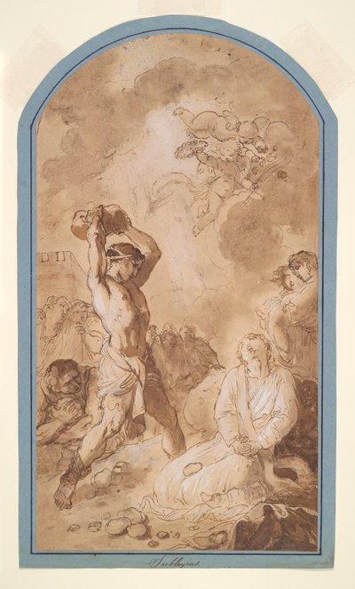 De steniging van St. Stefanus door Unknown