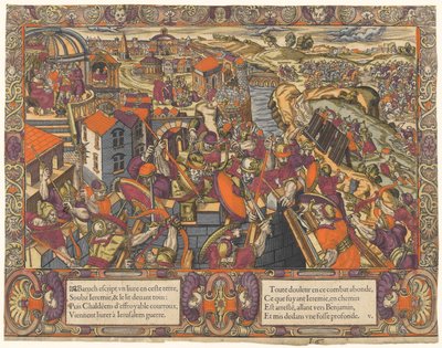 Het Verhaal van Jeremia: Baruch schrijft een boek onder Jeremia, de Chaldeeën belegeren Jeruzalem, Jeremia wordt in een greppel gezet (Jeremia 36-38) door Unknown