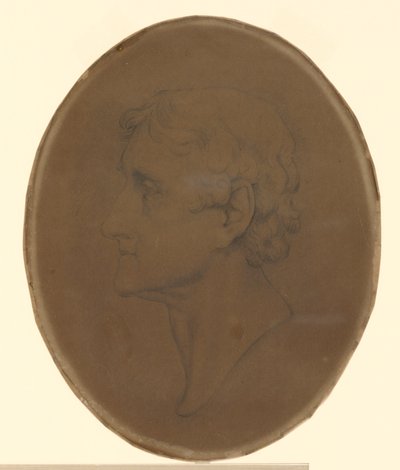 Thomas Jefferson - naar Gilbert Stuart portret in Monticello door Unknown