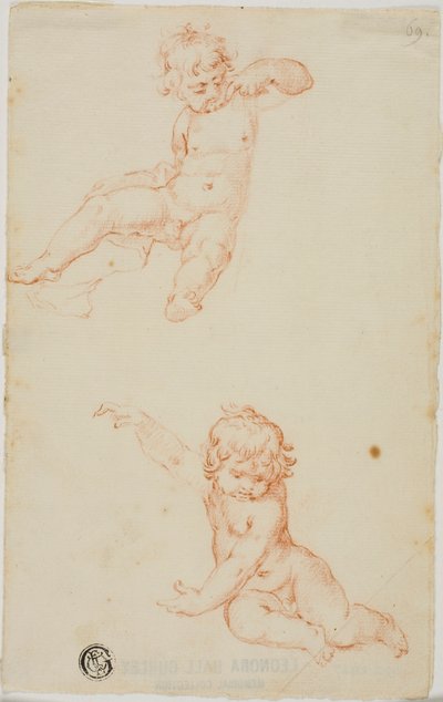Twee Zittende Putti door Unknown