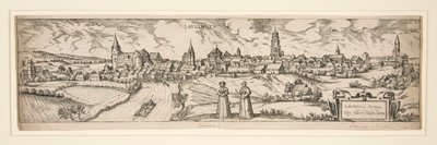 Zonder titel (Schloss Lienhart, etc. Stadsgezicht van LAUGIGEN) door Unknown