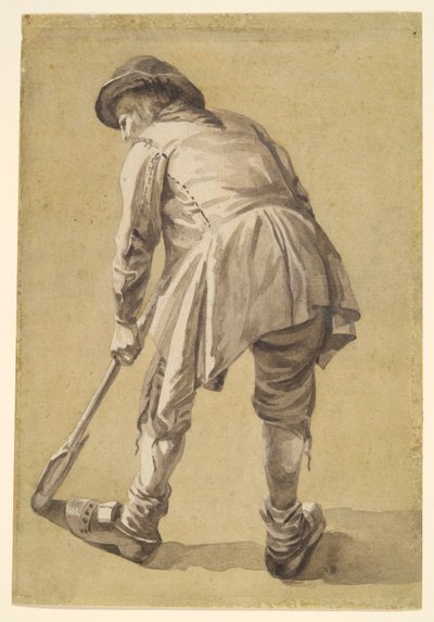 Zonder Titel [boerenknecht aan het graven] door Unknown