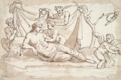 Venus en Amoretti en Twee Saters door Unknown