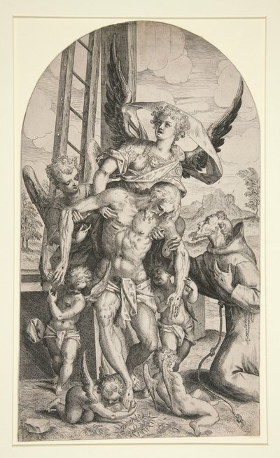 Visioen van Sint Franciscus door Unknown