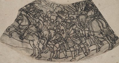 Krijgers te paard door Unknown