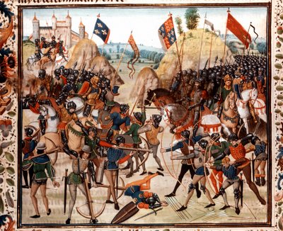 100-jarige oorlog: de Slag bij Crecy op 26 augustus door Unknown artist