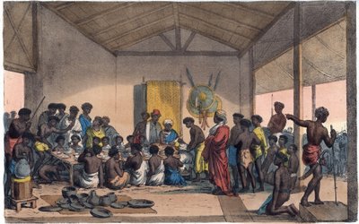 Een banket in Abyssinië - gravure uit 