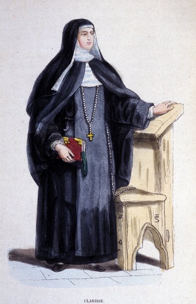Een Clarisse, een religieuze van de Orde van Sint-Clara opgericht in de 13e eeuw. door Unknown artist
