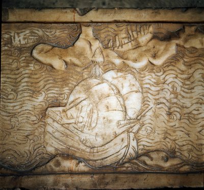 Een Genuees schip (detail) door Unknown artist