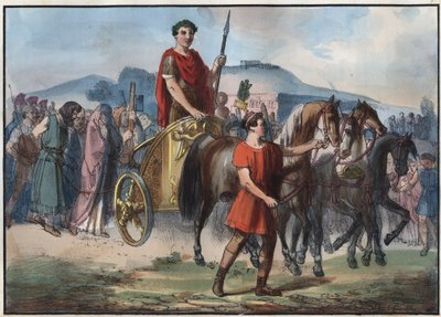 Een Romeinse triomf - gravure uit 