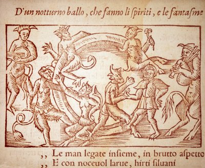 Een sabbat, gravure door Olaus Magnus (1490-1557), Zweedse religieuze en geograaf, in 