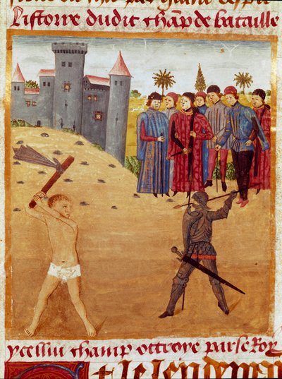 Een gevecht tussen een Macedoniër en een Athener door Unknown artist