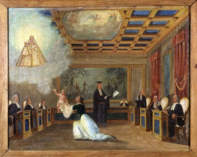 Een kind voor de rechtbank gebracht - ex-voto van Notre Dame de Laghet door Unknown artist