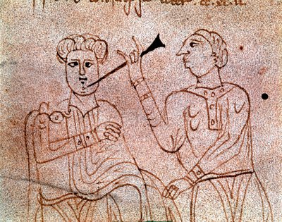 Een tandarts opereert een miniatuurpatiënt uit het manuscript 