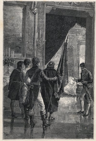 Een deputatie van Carbonari, de nationalistische geheime samenleving, wordt gepresenteerd aan Ferdinand I van de Twee Siciliën 1820 door Unknown artist