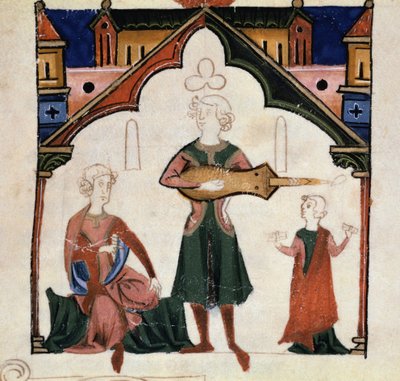 Een groep dichters en muzikanten (miniatuur) door Unknown artist