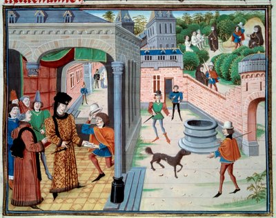 Een boodschapper. Miniatuur uit het manuscript Renaud de Montauban of Les quatre fils Aymon door Loyset Liedet (actief tussen 1448 en 1478) door Unknown artist