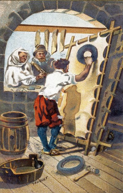 Een parroute fabrikant in 1575. door Unknown artist